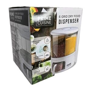 Prime Cuisne 6 Grid Dry Foods Dispenser 360 Degrees Rotating Design